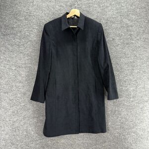 Sport Collection Coat Women 12 Black Long Sleeve Collared Pockets Casual Long